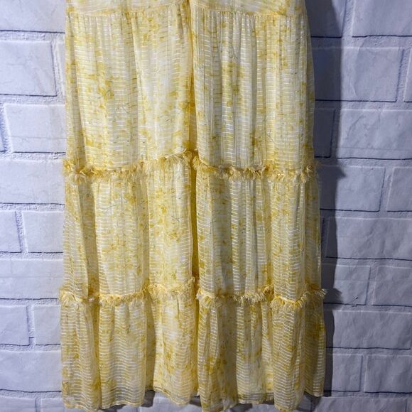 Lauren By Ralph Lauren beautiful Womens Romantic Flowy Lined Yellow Size 8 - Picture 5 of 6
